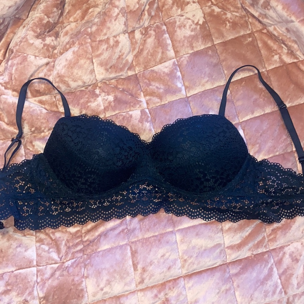 Xhilaration black lace longline push-up Bra